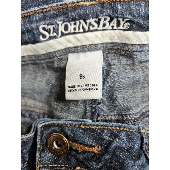 (3/$35) St. John's Bay Womens Size 8 Short Pockets Bootcut Denim Blue Jeans - Picture 3 of 10